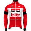 Cykeltøj Langærmet + Bib Cykelbukser 2022 Lotto Soudal Rød Hvid
